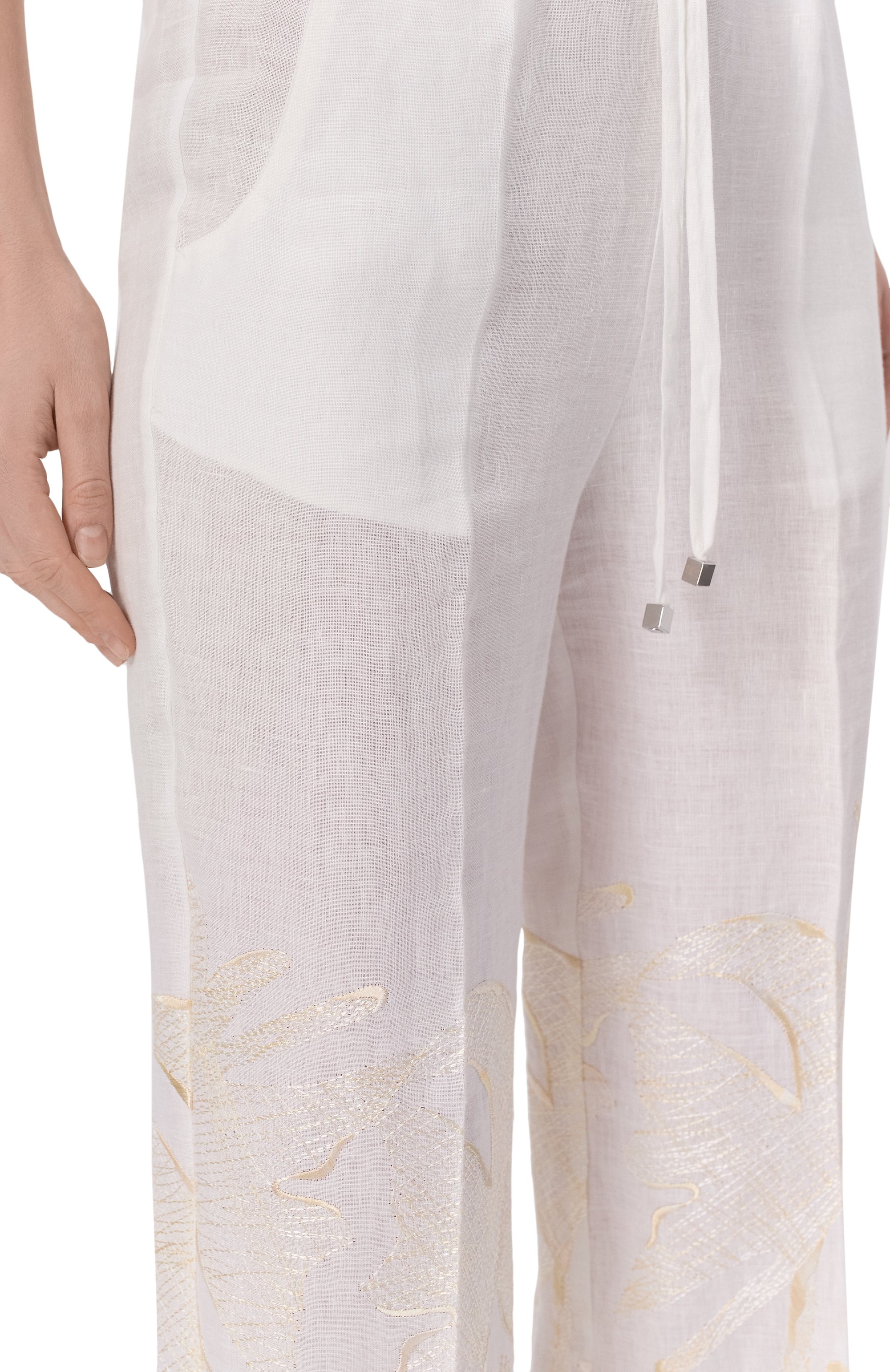 Льняные брюки KITON, арт. D48122K0999E02, фото 5