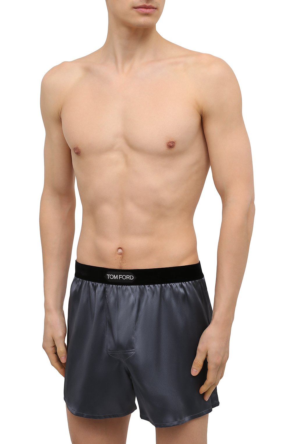 Шелковые боксеры TOM FORD темно-серого цвета по цене 33250 руб., арт. T4LE41010, фото 2 Шелковые боксеры TOM FORD, арт. T4LE41010, фото 2