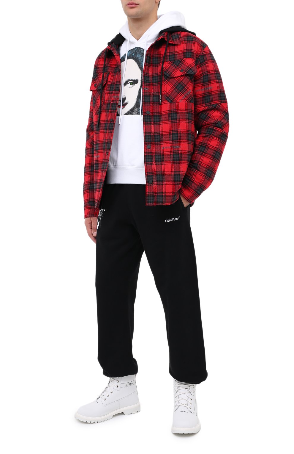 Хлопковое худи OFF-WHITE, арт. 0MBB037E20FLE0090110, фото 2