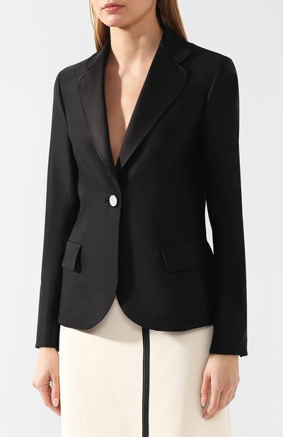 Шерстяной жакет GIORGIO ARMANI черного цвета по цене 291000 руб., арт. 9SHGG05S/T00K7, фото 3 Шерстяной жакет GIORGIO ARMANI, арт. 9SHGG05S/T00K7, фото 3