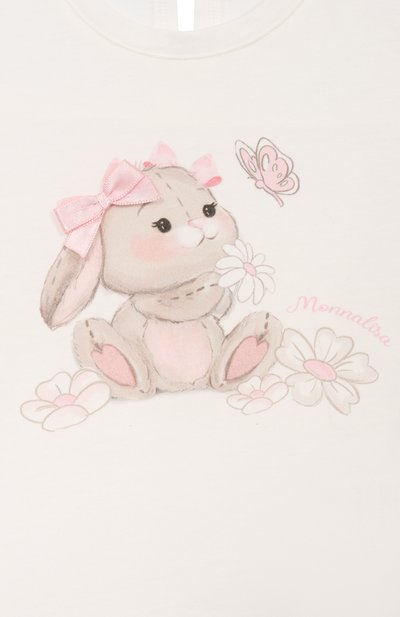 Хлопковая футболка MONNALISA, арт. 39G608, фото 3