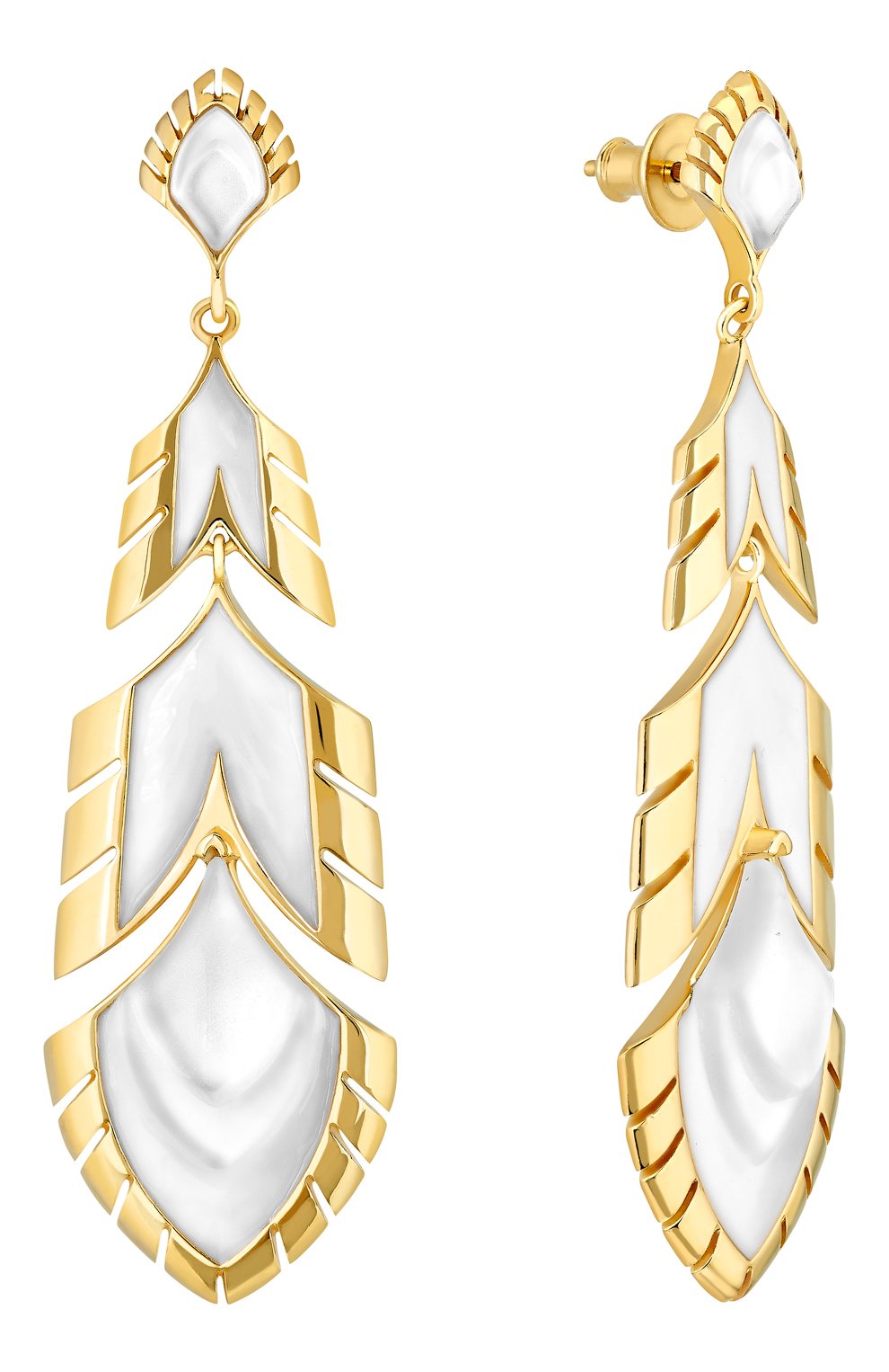 Серьги paon LALIQUE золотого цвета по цене 76050 руб., арт. 10737000/M, фото 1 Серьги paon LALIQUE, арт. 10737000/M, фото 1