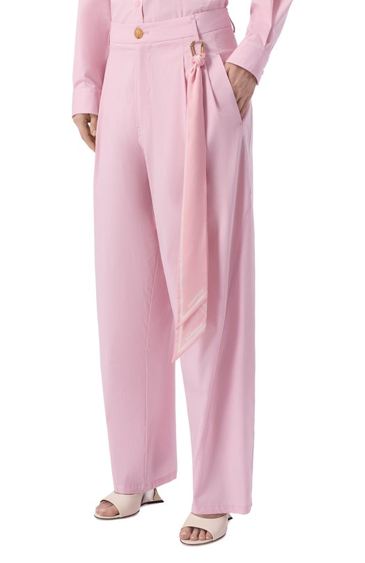 Хлопковые брюки Darkpark WTR36 FAC134/PHEBE-LIGHT C0TT0N P0PELINE WIDE-LEG Розовый  WTR36 FAC134/PHEBE-LIGHT C0TT0N P0PELINE WIDE-LEG Фото 3