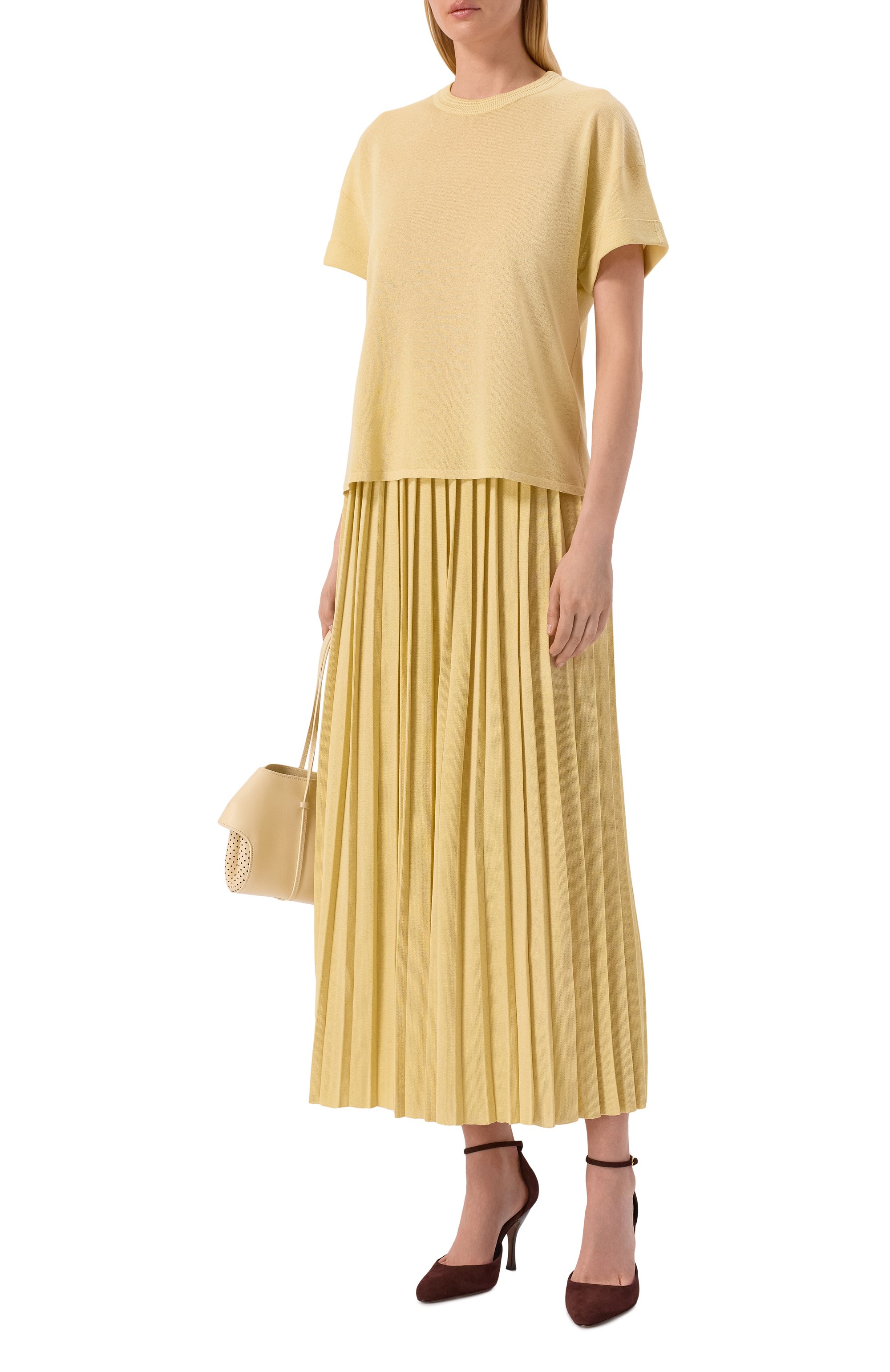 Плиссированная юбка FREEAGE желтого цвета по цене 44880 руб., арт. LW25.SK113.7000.801, фото 2 Плиссированная юбка FREEAGE, арт. LW25.SK113.7000.801, фото 2