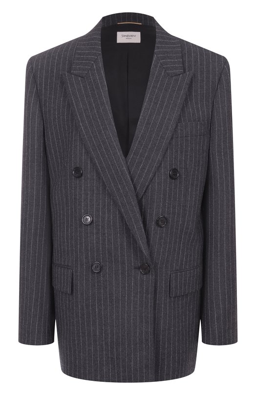 Шерстяной жакет Saint Laurent 843367/Y802W Серый 843367/Y802W
