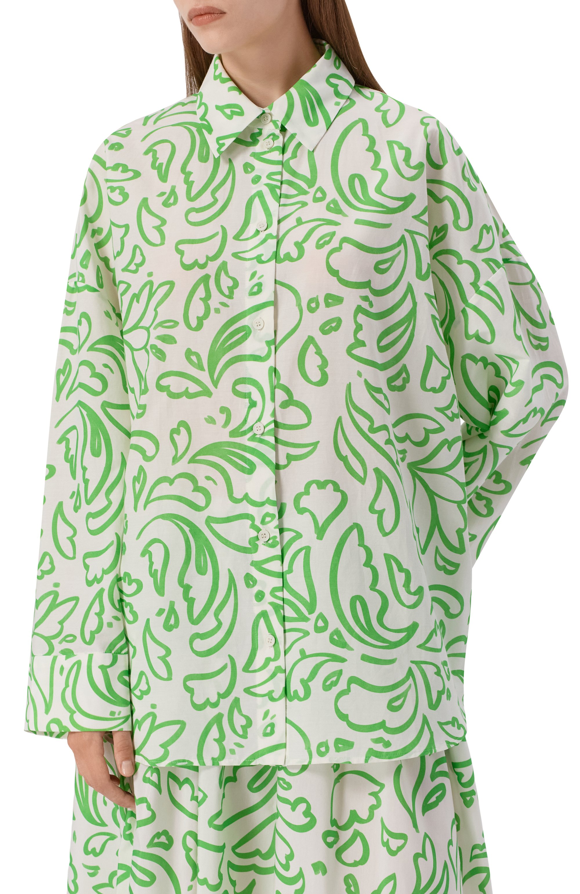 Рубашка из хлопка и шелка ХОХЛОМА Х АЛЕНА АХМАДУЛЛИНА, арт. WTB2249, фото 3