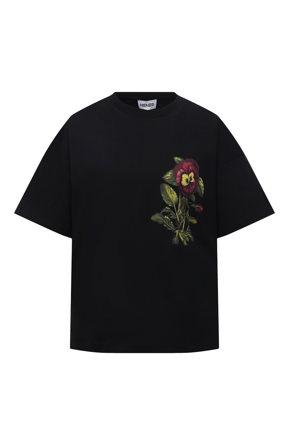 Хлопковая футболка KENZO черного цвета по цене 18200 руб., арт. FB62TS6944SB, фото 1 Хлопковая футболка KENZO, арт. FB62TS6944SB, фото 1