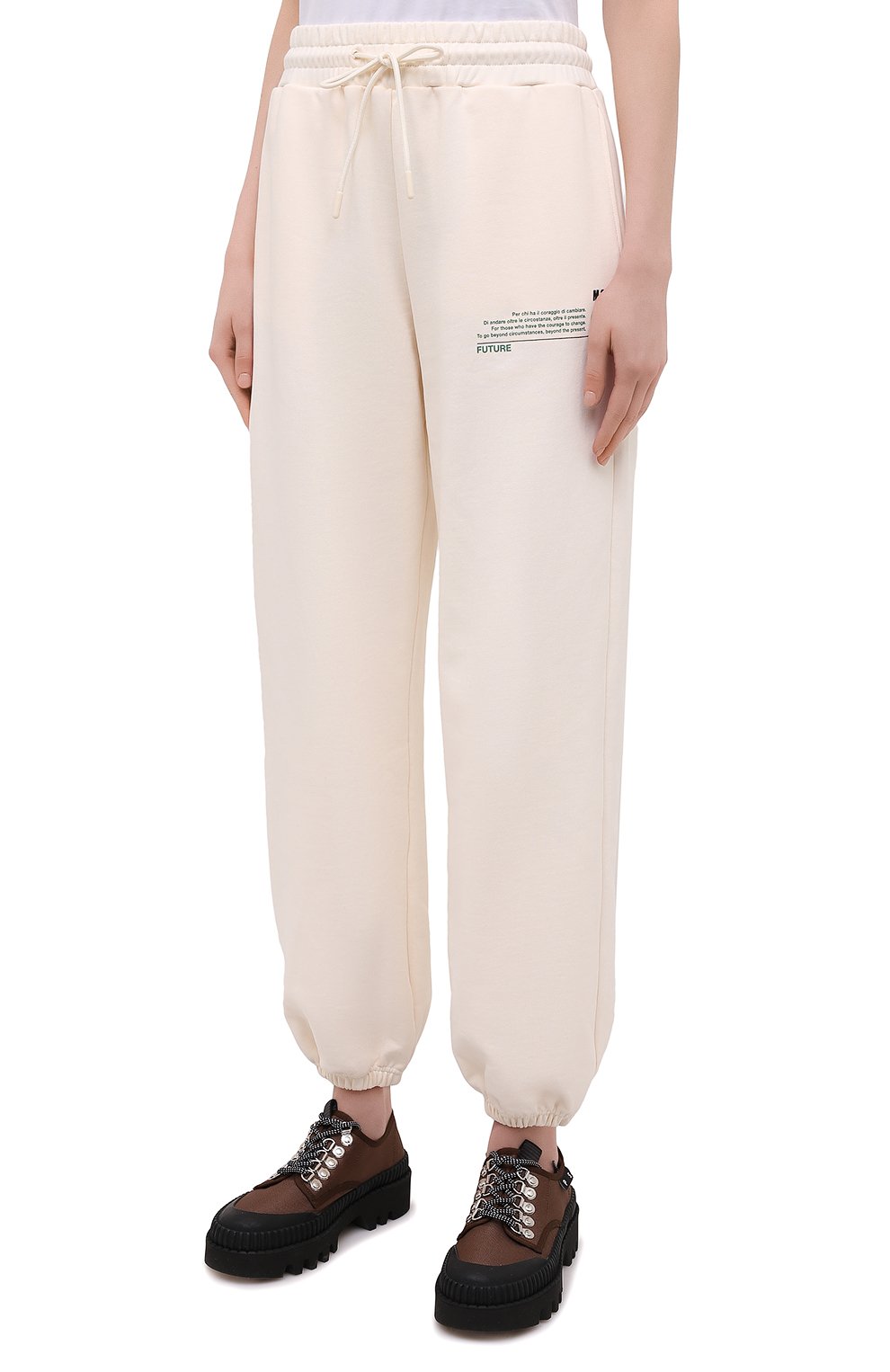 Хлопковые джоггеры MSGM светло-бежевого цвета по цене 33950 руб., арт. 3041MDP90 217119, фото 3 Хлопковые джоггеры MSGM, арт. 3041MDP90 217119, фото 3