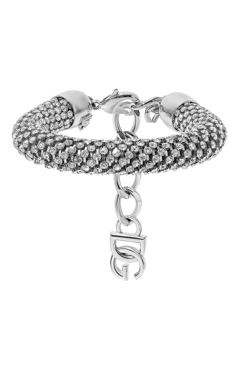Женский браслет DOLCE & GABBANA серебряного цвета, арт. WBP8S1 W1111 | Фото 3 (Нос: Не проставлено; Региональные ограничения белый список (Axapta Mercury): Не проставлено; Материал: Металл)