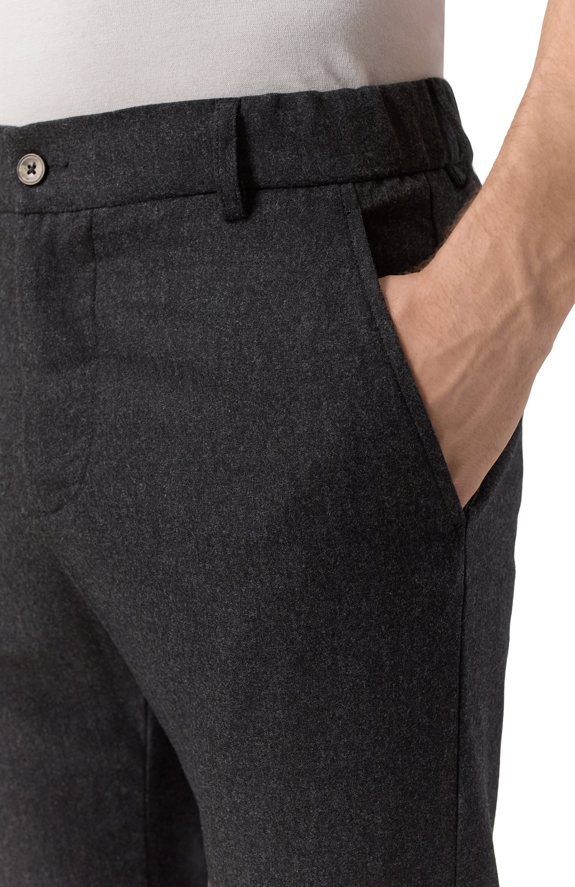 Брюки из шерсти и кашемира MARCO PESCAROLO темно-серого цвета по цене 75300 руб., арт. MANU/5229, фото 5 Брюки из шерсти и кашемира MARCO PESCAROLO, арт. MANU/5229, фото 5