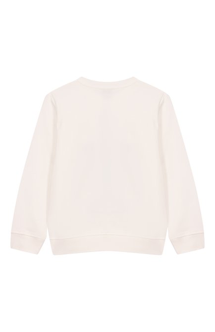 Детский хлопковый свитшот STELLA MCCARTNEY молочного цвета, арт. TW4A80 | Фото 2 (Драгоценные камни: Проставлено; Материал сплава: Проставлено; Рукава: Длинные; Материал внешний: Хлопок)