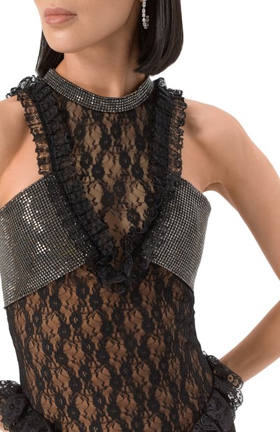 Пла�тье с отделкой стразами SELF-PORTRAIT, арт. SS25CK023SB, фото 5