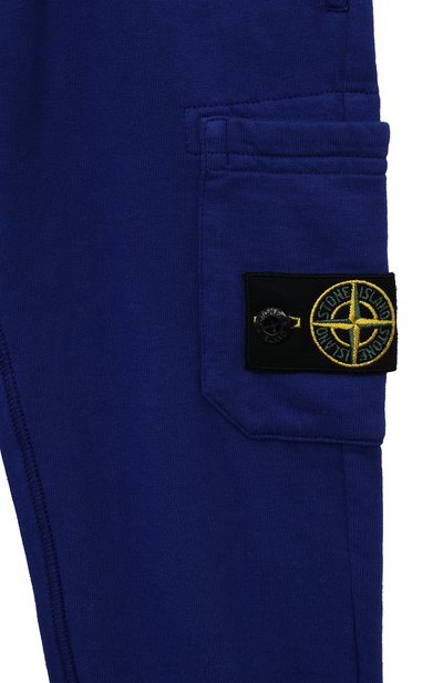 Хлопковые джоггеры STONE ISLAND синего цвета по цене 15600 руб., арт. 801661540/3-4, фото 3 Хлопковые джоггеры STONE ISLAND, арт. 801661540/3-4, фото 3