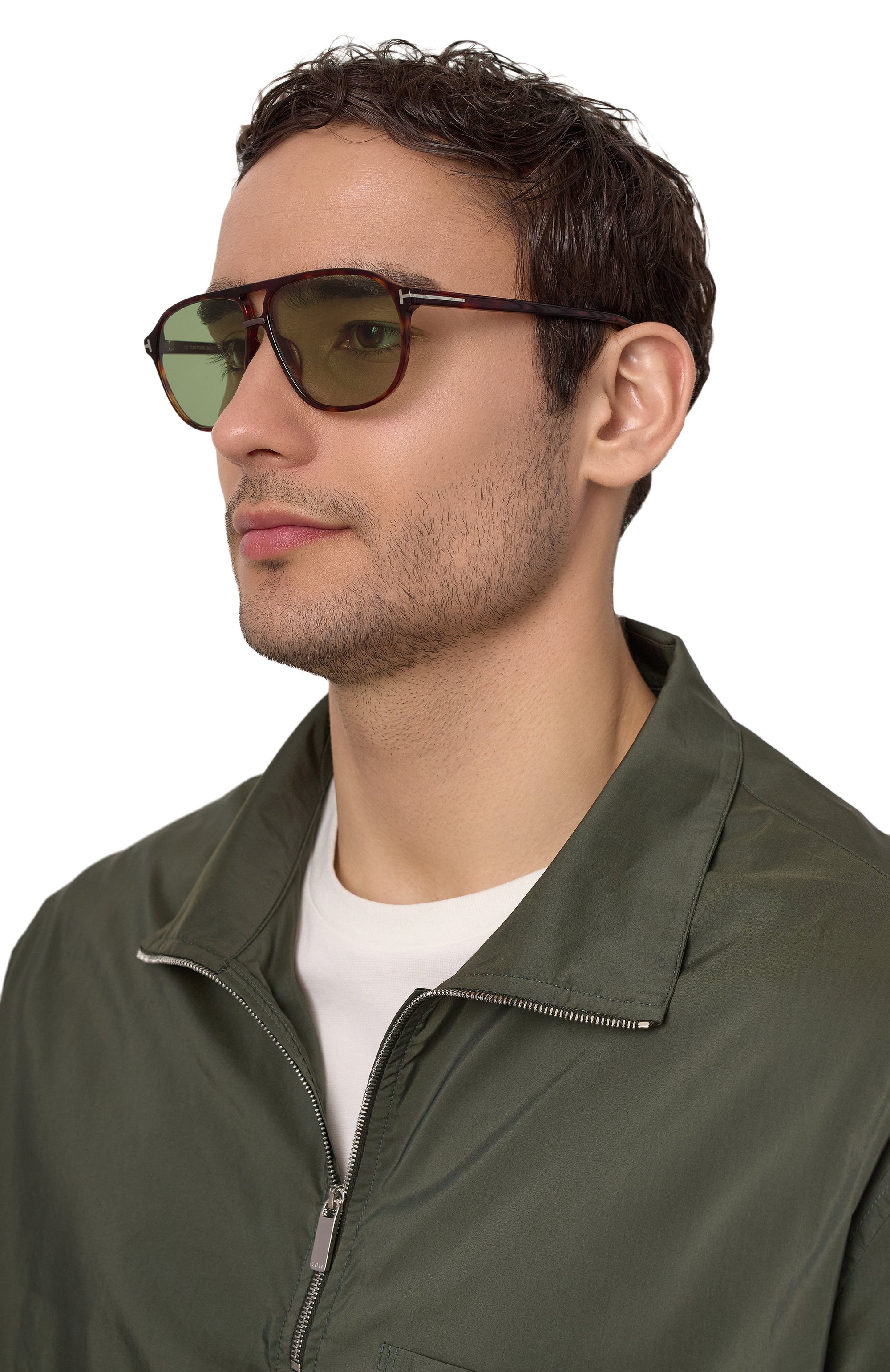 Солнцезащитные очки TOM FORD зеленого цвета по цене 54950 руб., арт. TF1026 54N, фото 2 Солнцезащитные очки TOM FORD, арт. TF1026 54N, фото 2