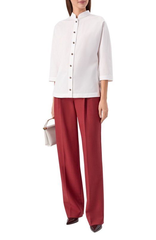 Хлопковая рубашка Giorgio Armani GW003500/TE10360 Белый  GW003500/TE10360 Фото 2