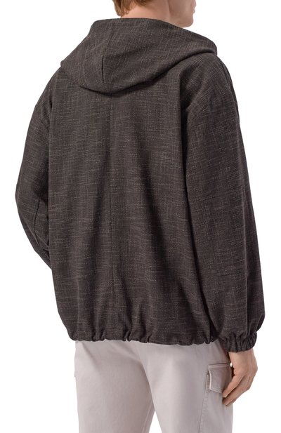 Рубашка из шерсти и шелка KITON коричневого цвета по цене 168000 руб., арт. UMC015K0629G, фото 4 Рубашка из шерсти и шелка KITON, арт. UMC015K0629G, фото 4