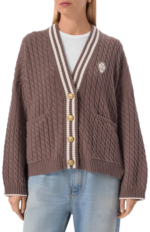Кашемировый кардиган Brunello Cucinelli M12731516 Коричневый  M12731516 Фото 3