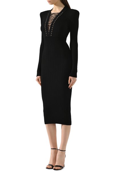 Платье BALMAIN черного цвета по цене 166500 руб., арт. TF16640/K030, фото 3 Платье BALMAIN, арт. TF16640/K030, фото 3