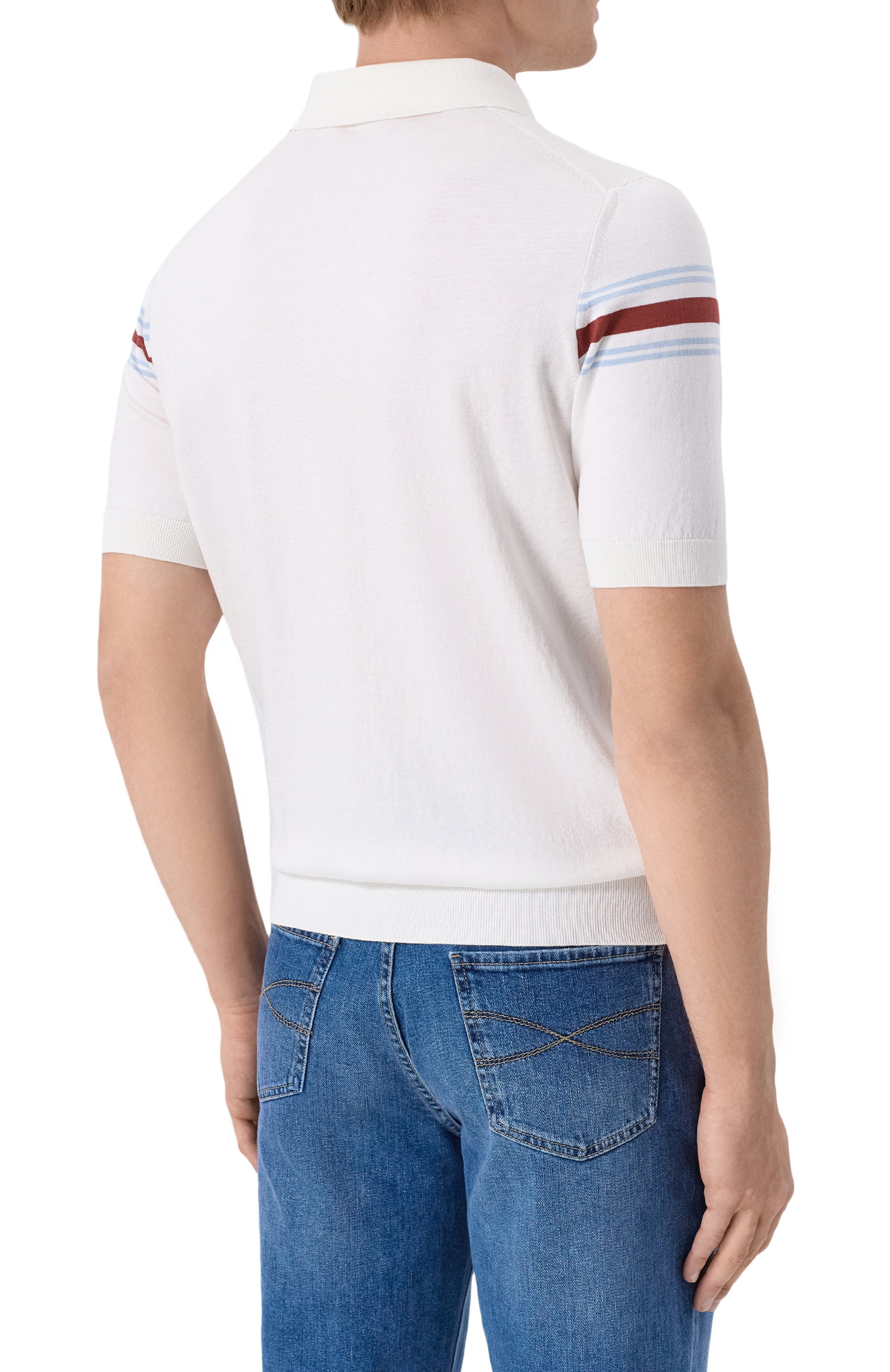 Поло из хлопка и шелка ZILLI белого цвета по цене 141500 руб., арт. KZP002M0142V0C000, фото 4 Поло из хлопка и шелка ZILLI, арт. KZP002M0142V0C000, фото 4