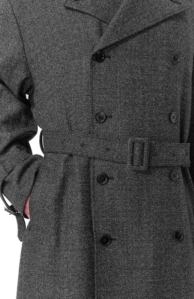 Шерстяное пальто DOLCE & GABBANA темно-серого цвета по цене 413500 руб., арт. G052KT/FM2G4, фото 5 Шерстяное пальто DOLCE & GABBANA, арт. G052KT/FM2G4, фото 5
