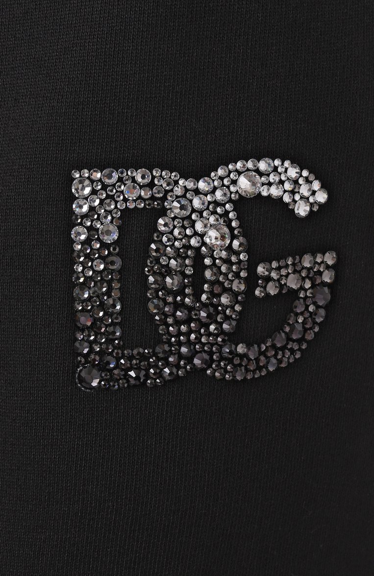 Женские хлопковые брюки DOLCE & GABBANA черного цвета, арт. FTC91Z/GDCXW | Фото 6 (Кросс-КТ: костюм; Силуэт Ж (брюки и джинсы): Прямые; Стили: Кэжуэл; Женское Кросс-КТ: Брюки-одежда; Материал внешний: Хлопок; Длина (брюки, джинсы): Стандартные; Размерность: Идёт в размер; Автоматизация ТО: Проставлено; Автоматизация состава: Прос�тавлено)