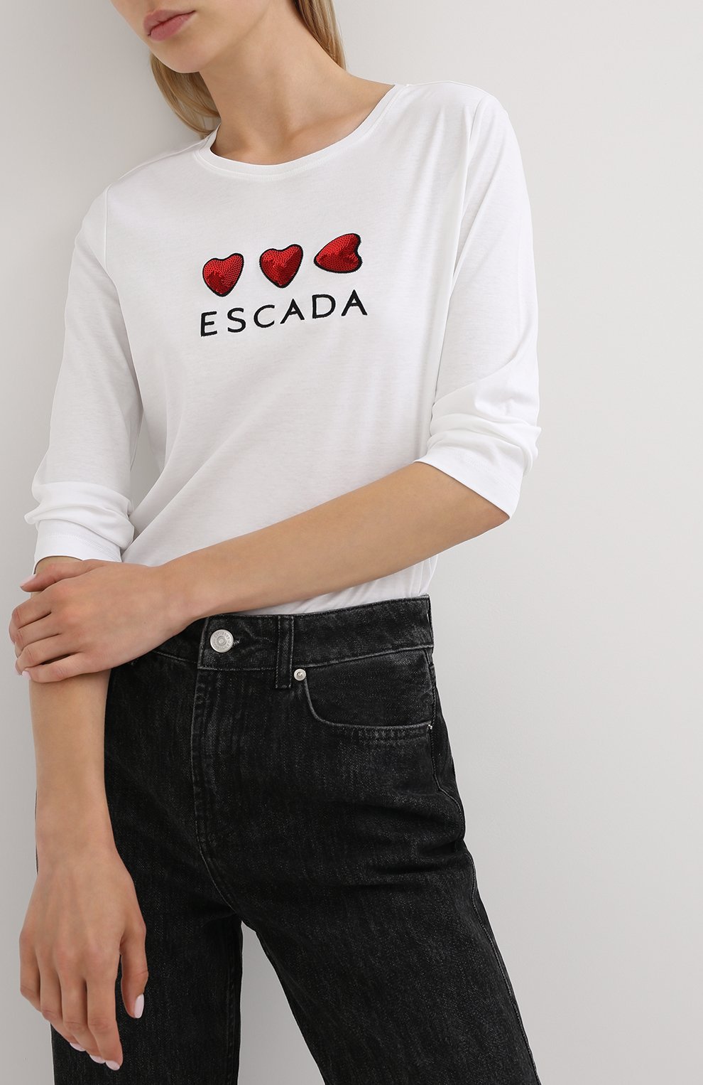 Хлопковый лонгслив ESCADA SPORT белого цвета по цене 12350 руб., арт. 5033691, фото 3 Хлопковый лонгслив ESCADA SPORT, арт. 5033691, фото 3