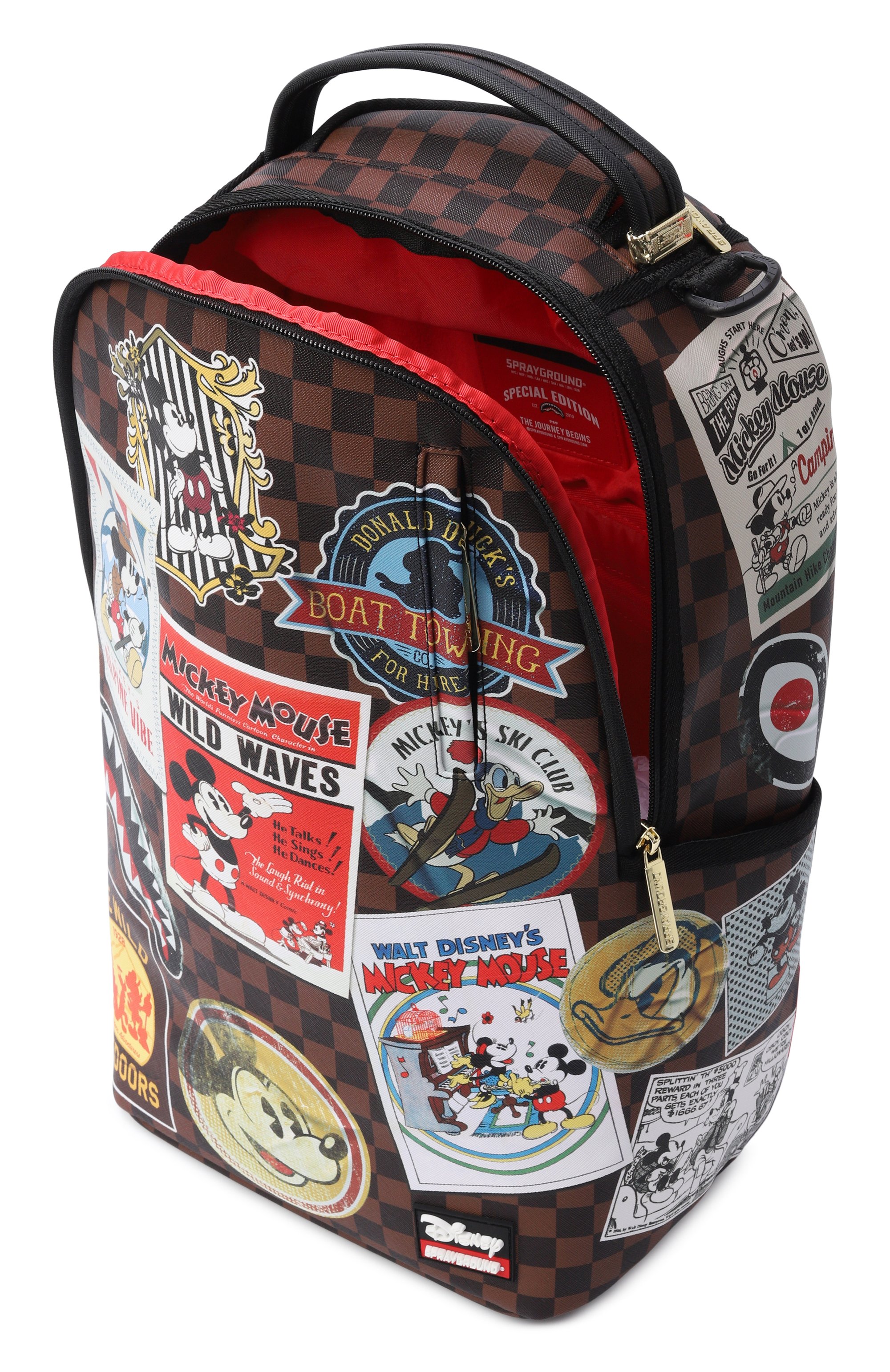 Рюкзак mickey mouse global mogul SPRAYGROUND коричневого цвета по цене 19950 руб., арт. 910B8835NSZ/MICKEY M0USE GL0BAL M0GUL BACKPACK, фото 3 Рюкзак mickey mouse global mogul SPRAYGROUND, арт. 910B8835NSZ/MICKEY M0USE GL0BAL M0GUL BACKPACK, фото 3