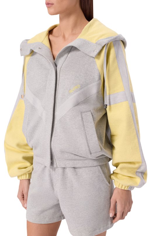 Хлопковая толстовка The Attico 260WCB00110/JJF007AA Серый  260WCB00110/JJF007AA Фото 3