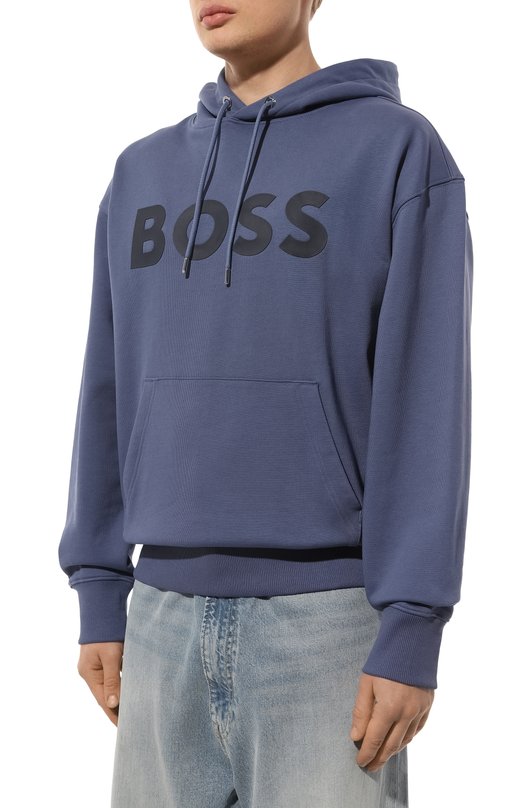 Хлопковое худи BOSS 50496661 Синий  50496661 Фото 3
