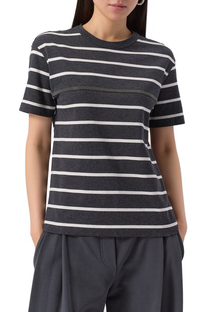 Хлопковая футболка BRUNELLO CUCINELLI, арт. ML908HD400, фото 3