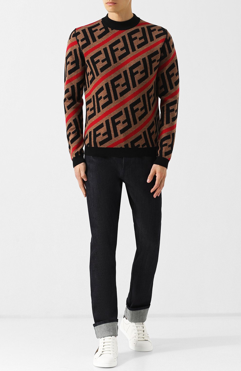 Шерстяной джемпер с принтом FENDI, арт. FZZ416 A4GN, фото 2