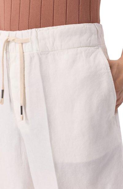 Льняные шорты INLINUM белого цвета по цене 25350 руб., арт. PAJAMA17, фото 5 Льняные шорты INLINUM, арт. PAJAMA17, фото 5