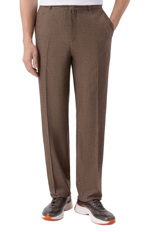 Шерстяные брюки 12 STOREEZ 135679 Коричневый  135679 Фото 3