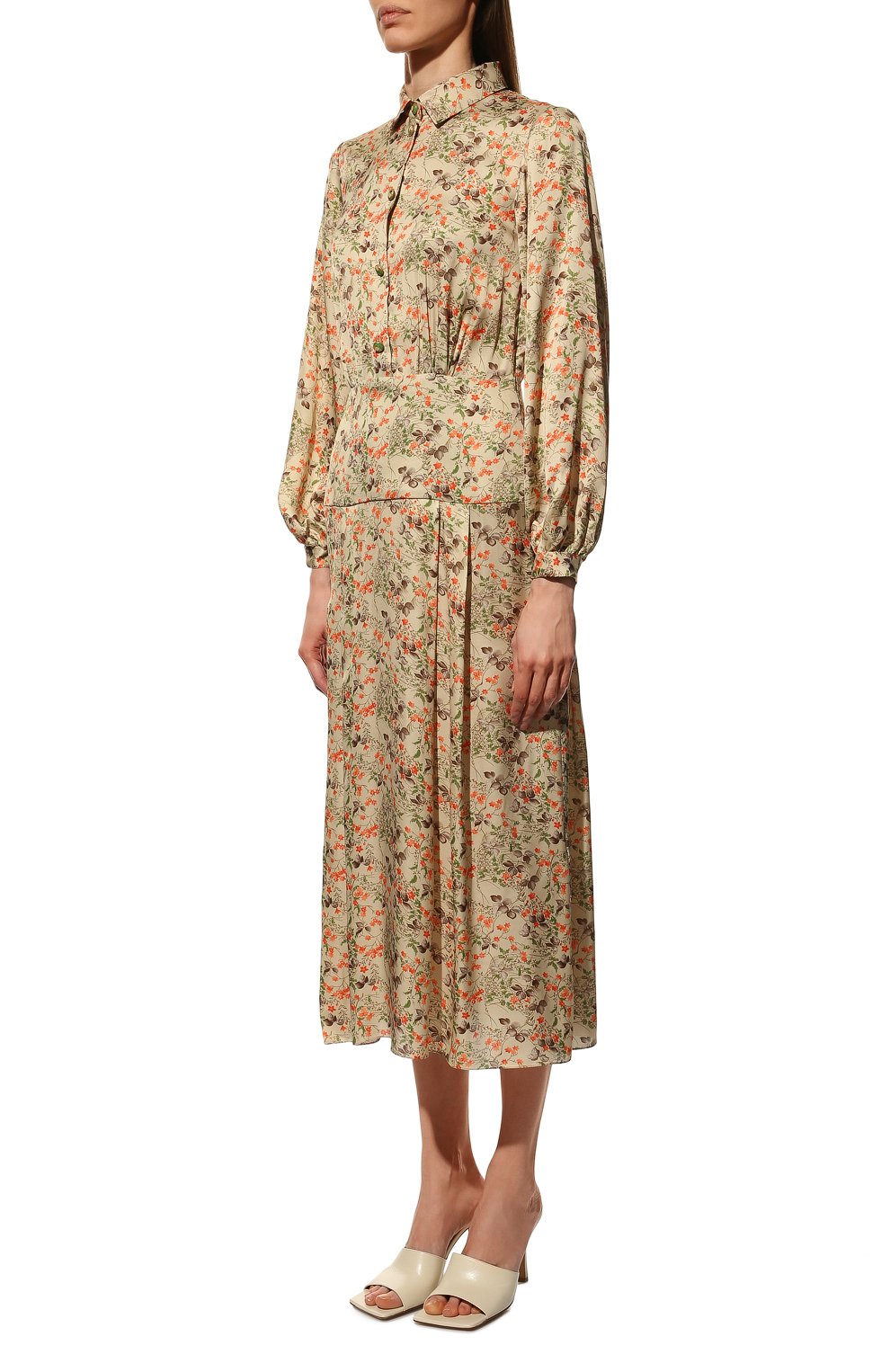 Платье из вискозы LOOM BY RODINA бежевого цвета по цене 35000 руб., арт. LBR/SS-DROT22, фото 3 Платье из вискозы LOOM BY RODINA, арт. LBR/SS-DROT22, фото 3