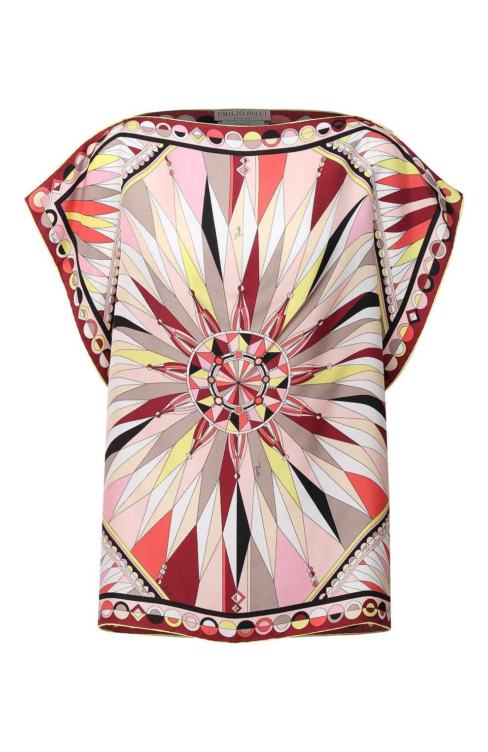 Шелковый топ EMILIO PUCCI розового цвета по цене 37750 руб., арт. 0RWM70/0R826, фото 1 Шелковый топ EMILIO PUCCI, арт. 0RWM70/0R826, фото 1