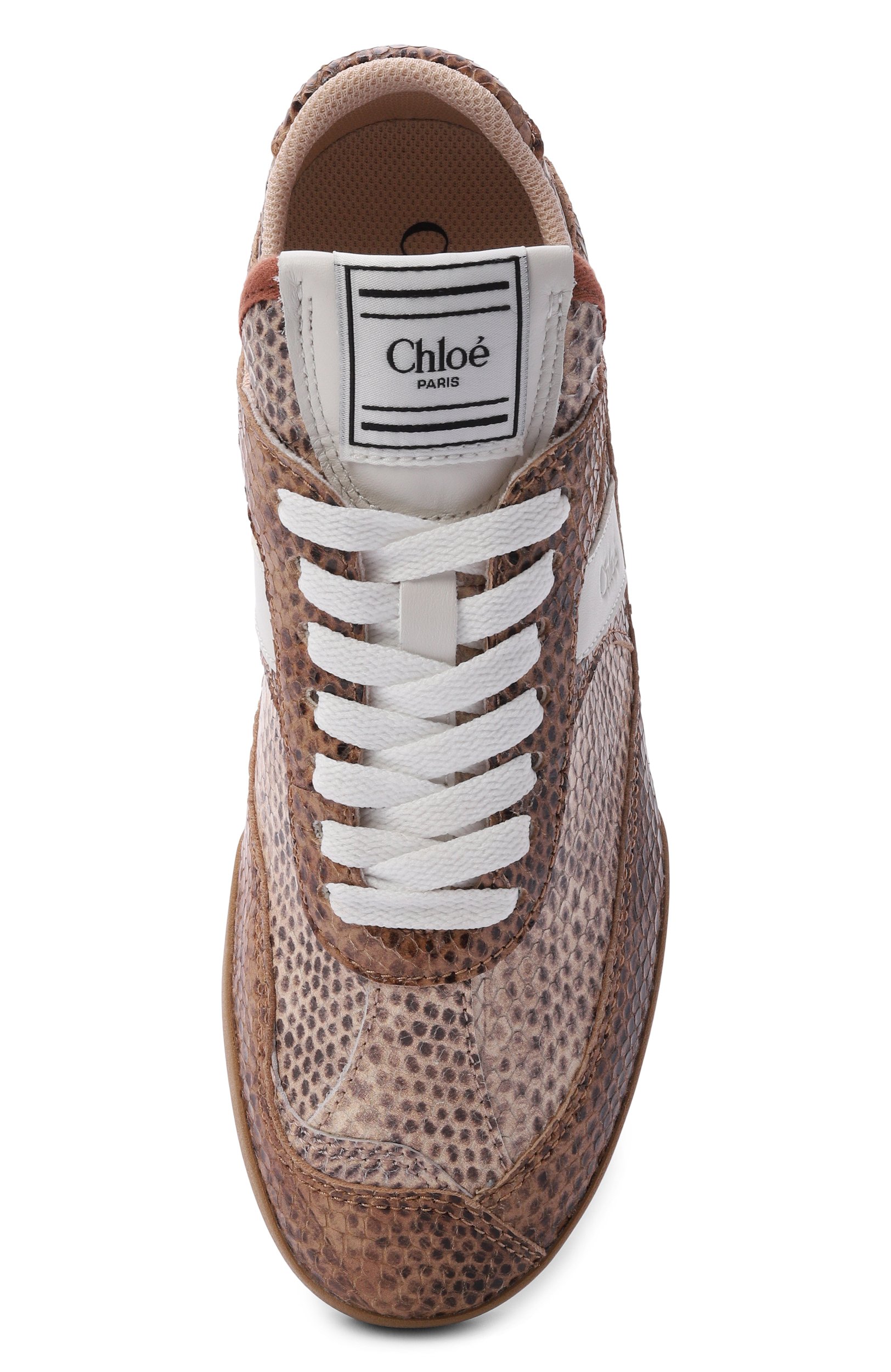 Кожаные кеды chloé kick CHLOÉ светло-коричневого цвета по цене 88500 руб., арт. CH26A07IYM, фото 6 Кожаные кеды chloé kick CHLOÉ, арт. CH26A07IYM, фото 6