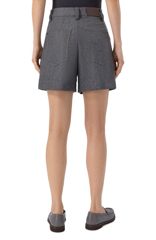 Шерстяные шорты Brunello Cucinelli M038PP9073 Серый  M038PP9073 Фото 4