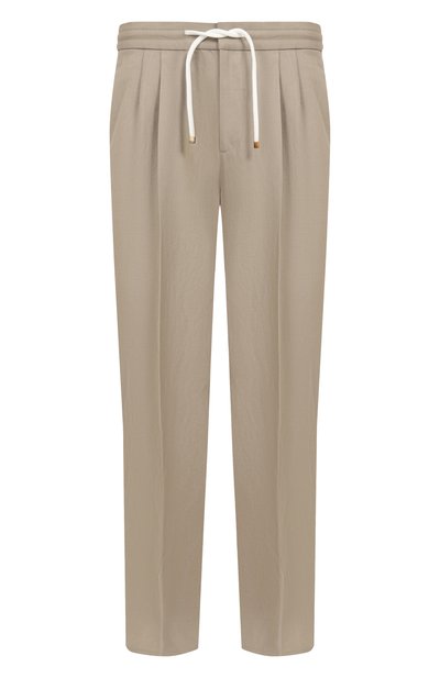 Брюки изо льна и хлопка BRUNELLO CUCINELLI, арт. MH255E1710, фото 1