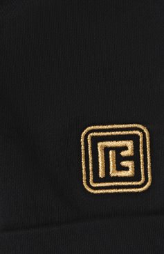 Детские хлопковые шорты BALMAIN черного цвета, арт. BW6619 | Фото 3 (Материал сплава: Проставлено; Нос: Не проставлено; Случай: Повседневный; Материал внешний: Хлопок; Ростовка одежда: 9 мес | 74 см, 18 мес | 86 см, 12 мес | 80 см)