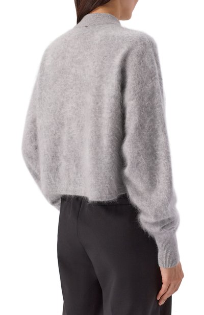 Кашемировый кардиган SPORTMAX серого цвета по цене 88250 руб., арт. ERC0LE, фото 4 Кашемировый кардиган SPORTMAX, арт. ERC0LE, фото 4