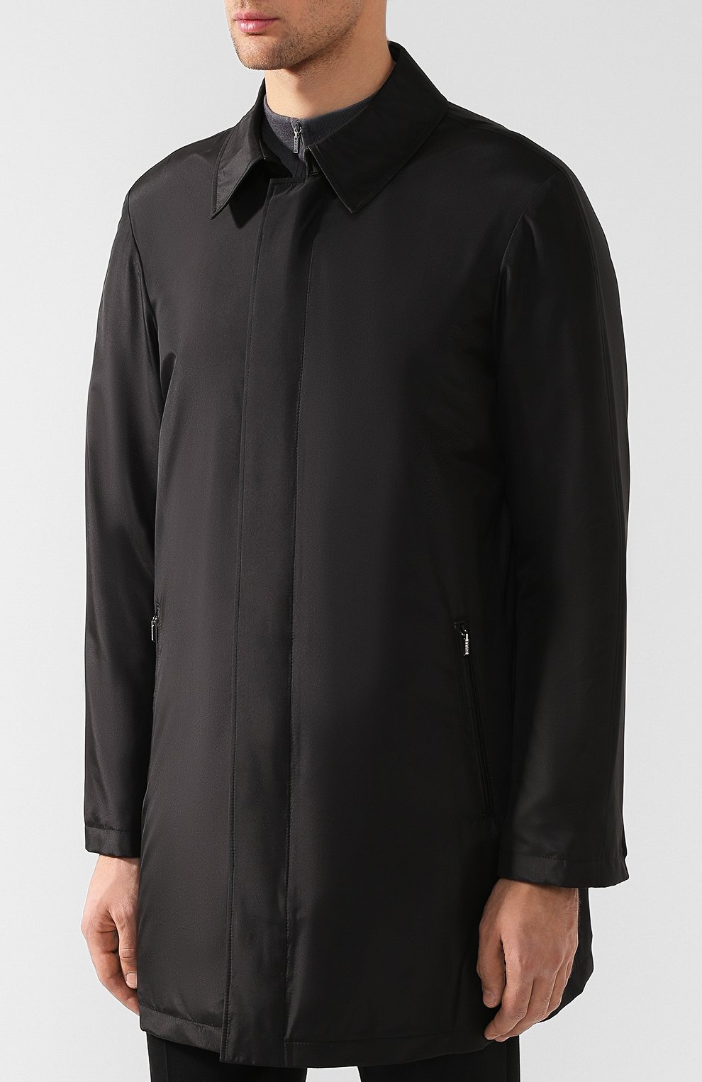 Шелковый плащ на молнии прямого кроя ZILLI, арт. MAQ-TIMBU-30036/0002, фото 3