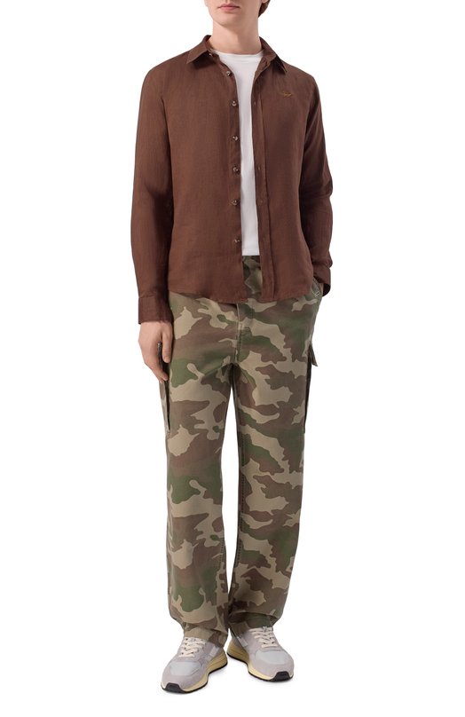 Хлопковые брюки-карго Aeronautica Militare PA1713UCT04296 Хаки  PA1713UCT04296 Фото 2