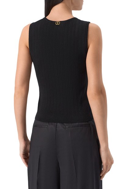 Топ TWINSET черного цвета по цене 18400 руб., арт. 251TP3492, фото 4 Топ TWINSET, арт. 251TP3492, фото 4