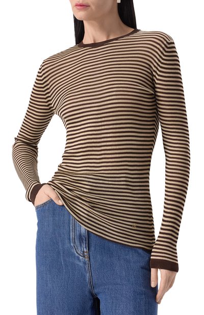 Шелковый пуловер VALENTINO коричневого цвета по цене 260500 руб., арт. 6B3KC62S946, фото 3 Шелковый пуловер VALENTINO, арт. 6B3KC62S946, фото 3