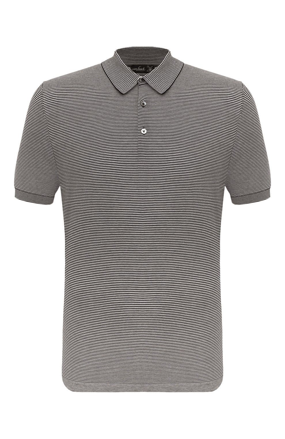 Хлопковое поло VAN LAACK черно-белого цвета по цене 19950 руб., арт. SANDR0/S00193, фото 1 Хлопковое поло VAN LAACK, арт. SANDR0/S00193, фото 1