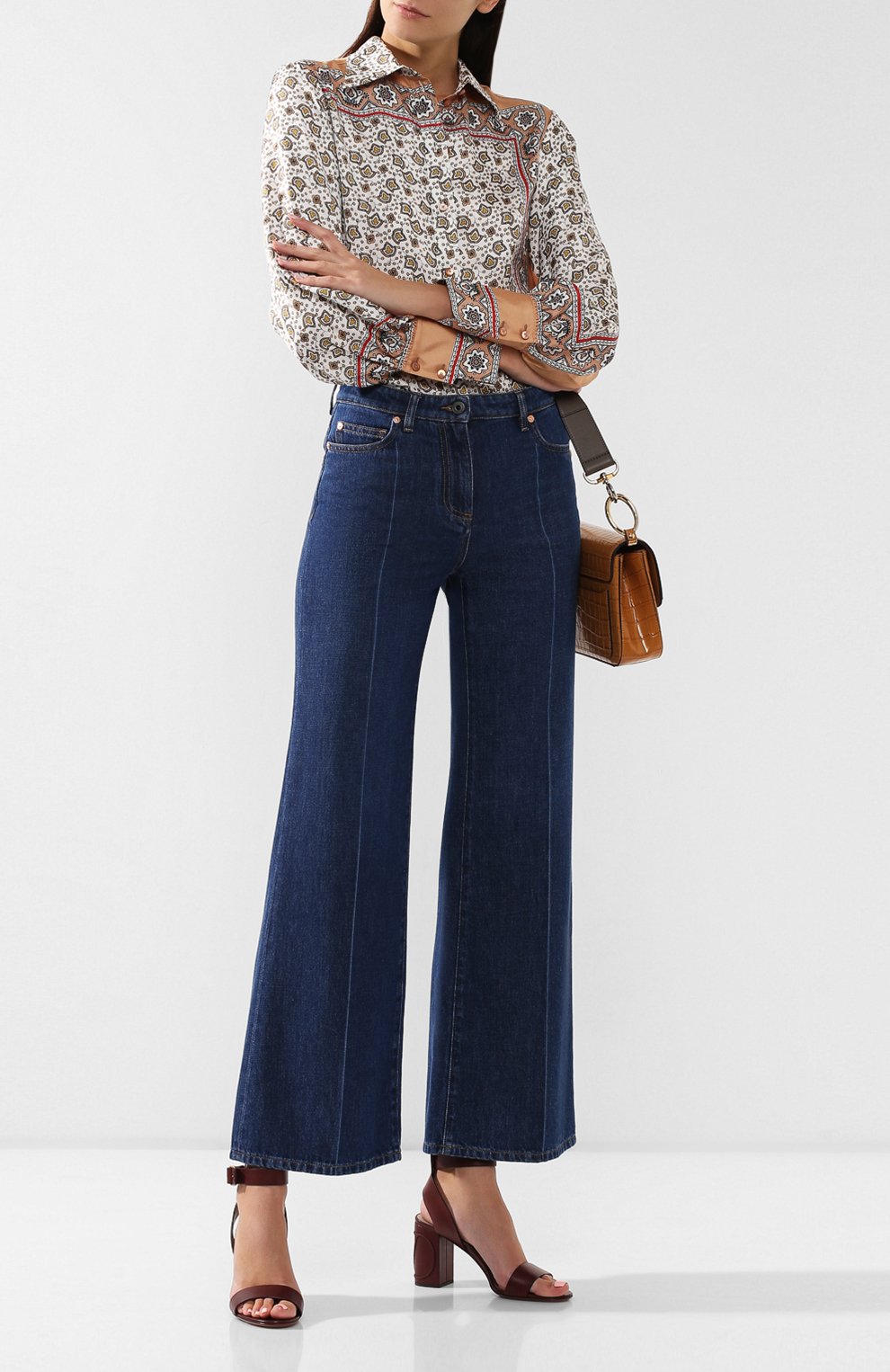 Расклешенные джинсы VALENTINO, арт. SB3DD08X4H3, фото 2