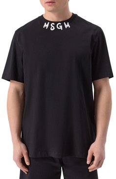 Мужская хлопковая футболка MSGM черного цвета, арт. 3840MM102/257002 | Фото 3 (Материал внешний: Хлопок; Длина (для топов): Стандартные; Рукава: Короткие; Принт: С принтом; Стили: Спорт-шик; Мужское Кросс-КТ: Футболка-одежда)
