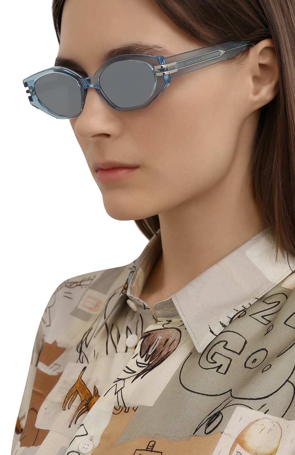 Солнцезащитные очки GENTLE MONSTER голубого цвета по цене 41150 руб., арт. GH0ST BLC1, фото 2 Солнцезащитные очки GENTLE MONSTER, арт. GH0ST BLC1, фото 2