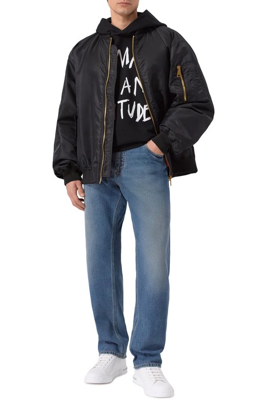 Хлопковое худи Balmain GH1JT250/GF40 Чёрный  GH1JT250/GF40 Фото 2