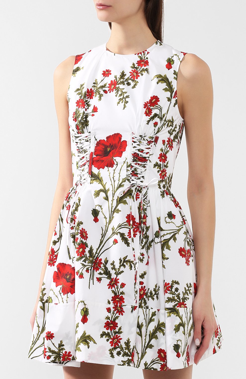 Хлопковое платье ALEXANDER MCQUEEN белого цвета по цене 215000 руб., арт. 570428/QMD05, фото 3 Хлопковое платье ALEXANDER MCQUEEN, арт. 570428/QMD05, фото 3